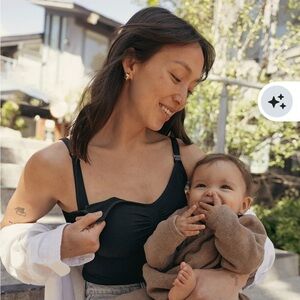 Black Bamboo Nursing Bodysuit
